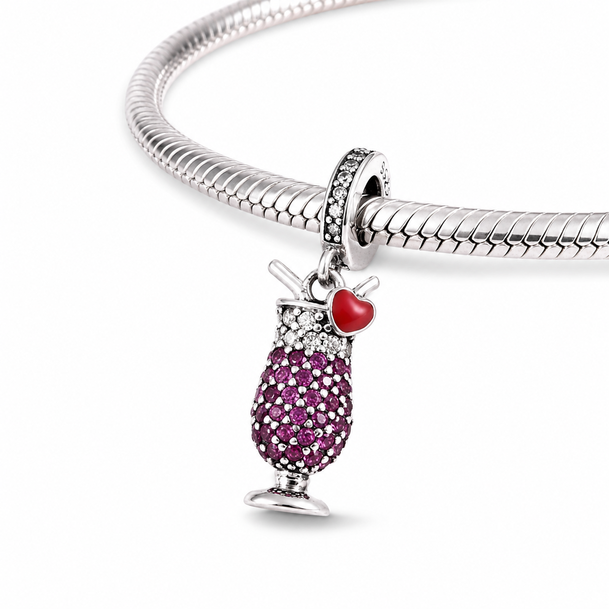 MariaFonte Charm Aperitivo Cocktail Drink Argento 925 Compatibile con Collane e Bracciali Pandora