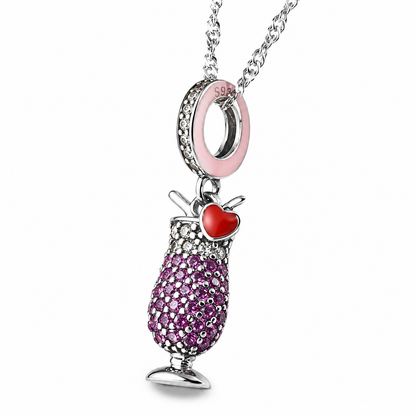 MariaFonte Charm Aperitivo Cocktail Drink Argento 925 Compatibile con Collane e Bracciali Pandora