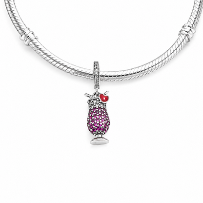 MariaFonte Charm Aperitivo Cocktail Drink Argento 925 Compatibile con Collane e Bracciali Pandora