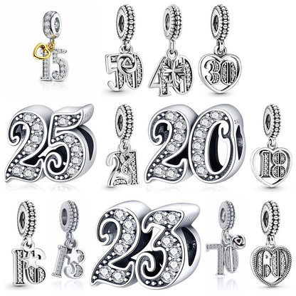 MariaFonte Charm 18 Anni Argento Sterling 925 Compatibile con Collane e Bracciali Pandora