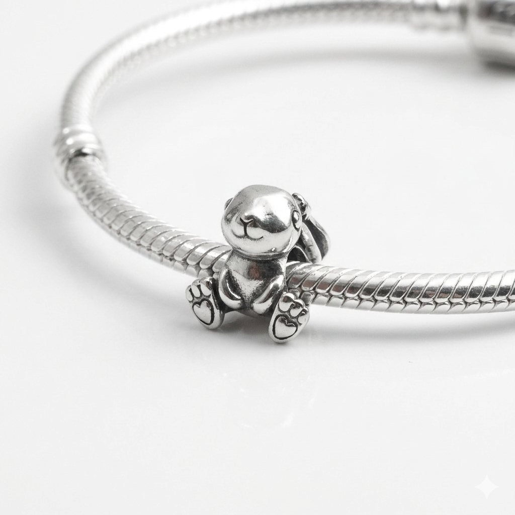 MariaFonte Bead Charm Coniglietto in Argento 925 Compatibile con Collane e Bracciali Pandora