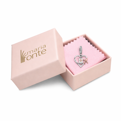 MariaFonte Charm Viaggio Ciondolo Love To Travel in Argento 925 con Zirconia Compatibile con Collane e Bracciali