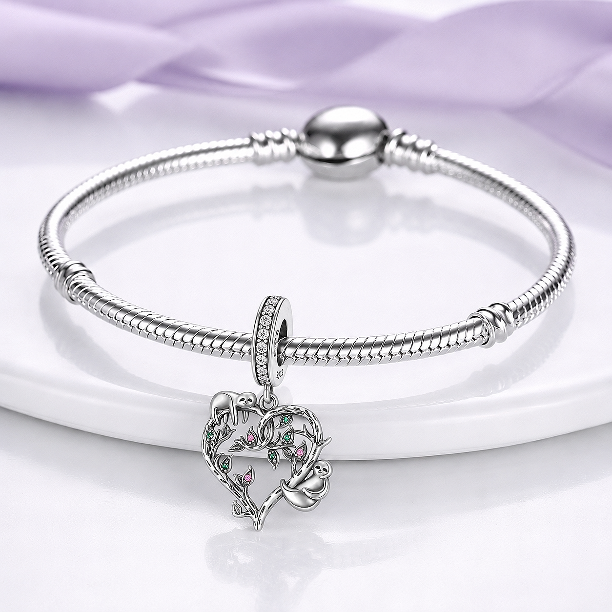 Pendant in the shape of wine glasses in 925 Sterling silver with cubic zirconia