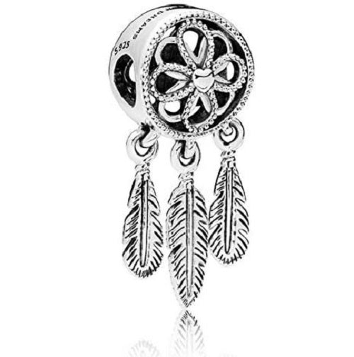 Maria Fonte Bead Charm Ciondolo Dreamcatcher (Acchiappa Sogni) in Argento 925 Compatibile con Collane e Bracciali Pandora