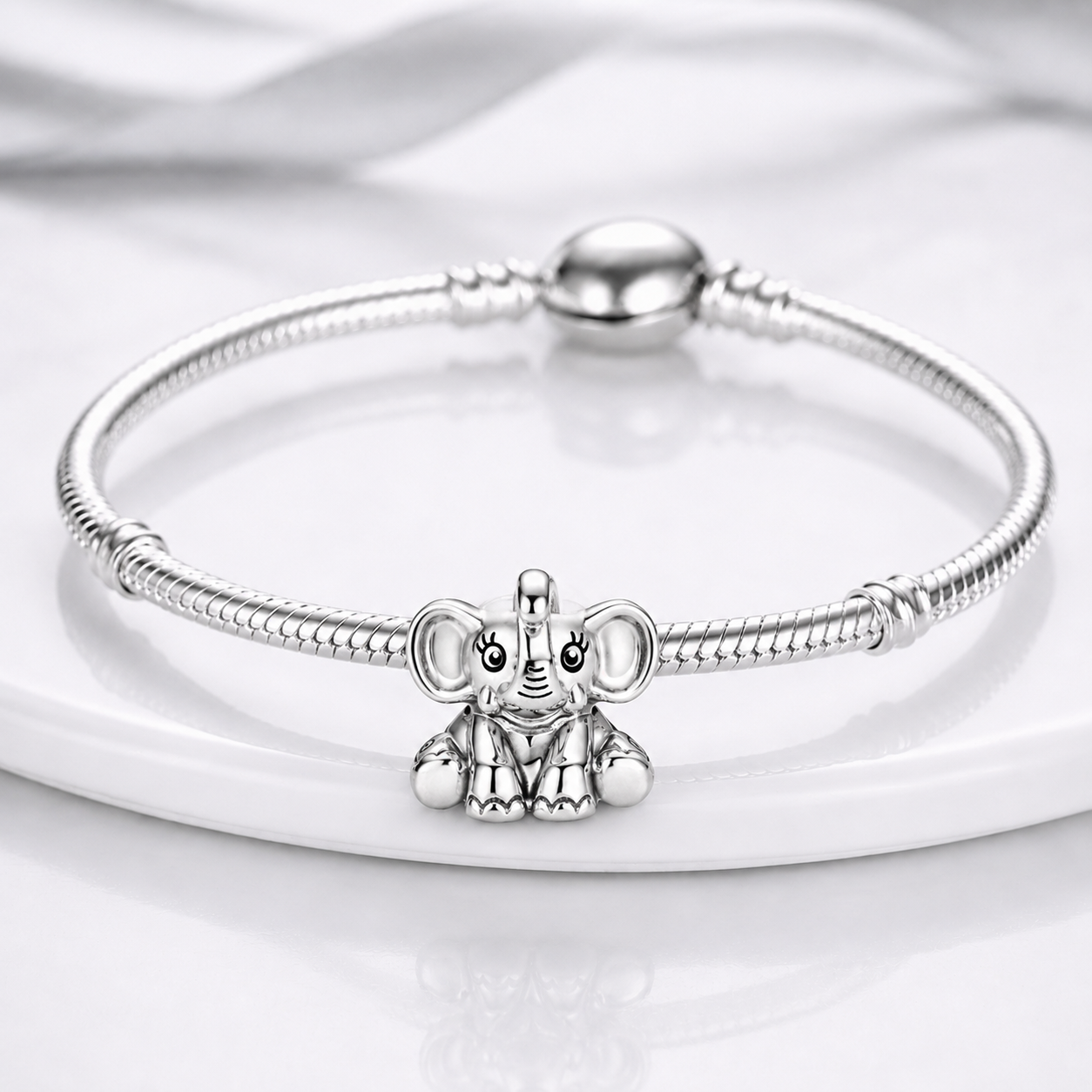 MariaFonte Bead Charm Elefante Portafortuna in Argento 925 Compatibile con Collane e Bracciali