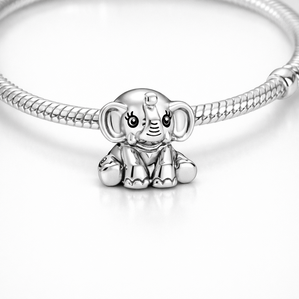 MariaFonte Bead Charm Elefante Portafortuna in Argento 925 Compatibile con Collane e Bracciali