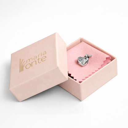 Maria Fonte Bead Charm Cuore Laurea 'Happy Graduation' Diploma Pergamena Cappello ' Congrats' Argento 925 Compatibile con Collane e Bracciali Pandora