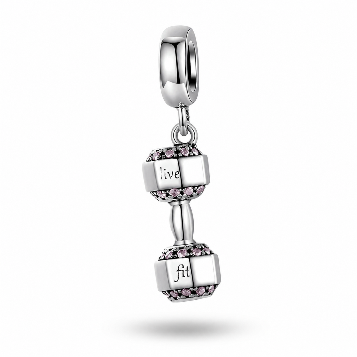 MariaFonte Charm Ciondolo Pendente Manubrio Peso  Argento 925 Compatibile con Collane e Bracciali Pandora