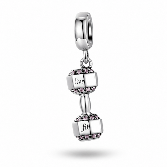 MariaFonte Charm Ciondolo Pendente Manubrio Peso  Argento 925 Compatibile con Collane e Bracciali Pandora