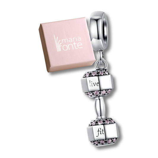 MariaFonte Charm Ciondolo Pendente Manubrio Peso  Argento 925 Compatibile con Collane e Bracciali Pandora