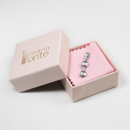 MariaFonte Charm Ciondolo Pendente Manubrio Peso  Argento 925 Compatibile con Collane e Bracciali Pandora