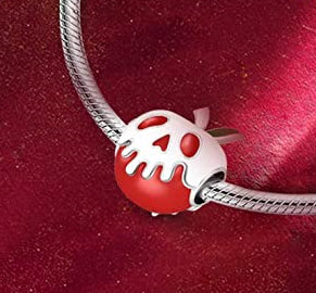 Maria Fonte Bead Charm Ciondolo Mela Rossa Halloween in Argento 925 con Zirconia Compatibile con Collane e Bracciali Pandora