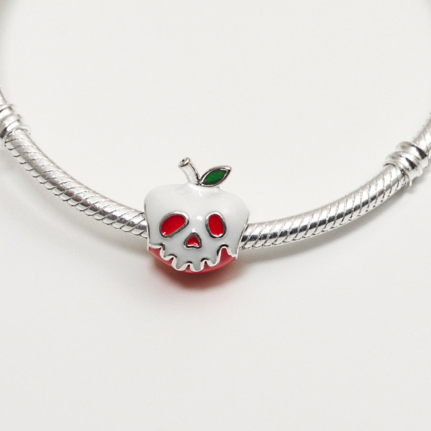 Maria Fonte Bead Charm Ciondolo Mela Rossa Halloween in Argento 925 con Zirconia Compatibile con Collane e Bracciali Pandora