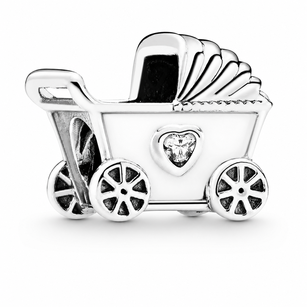MariaFonte Bead Charm Passeggino Argento 925 Zirconia Compatibile con Collane e Bracciali Pandora