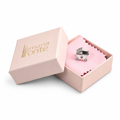MariaFonte Bead Charm Passeggino Argento 925 Zirconia Compatibile con Collane e Bracciali Pandora