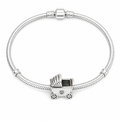 MariaFonte Bead Charm Passeggino Argento 925 Zirconia Compatibile con Collane e Bracciali Pandora
