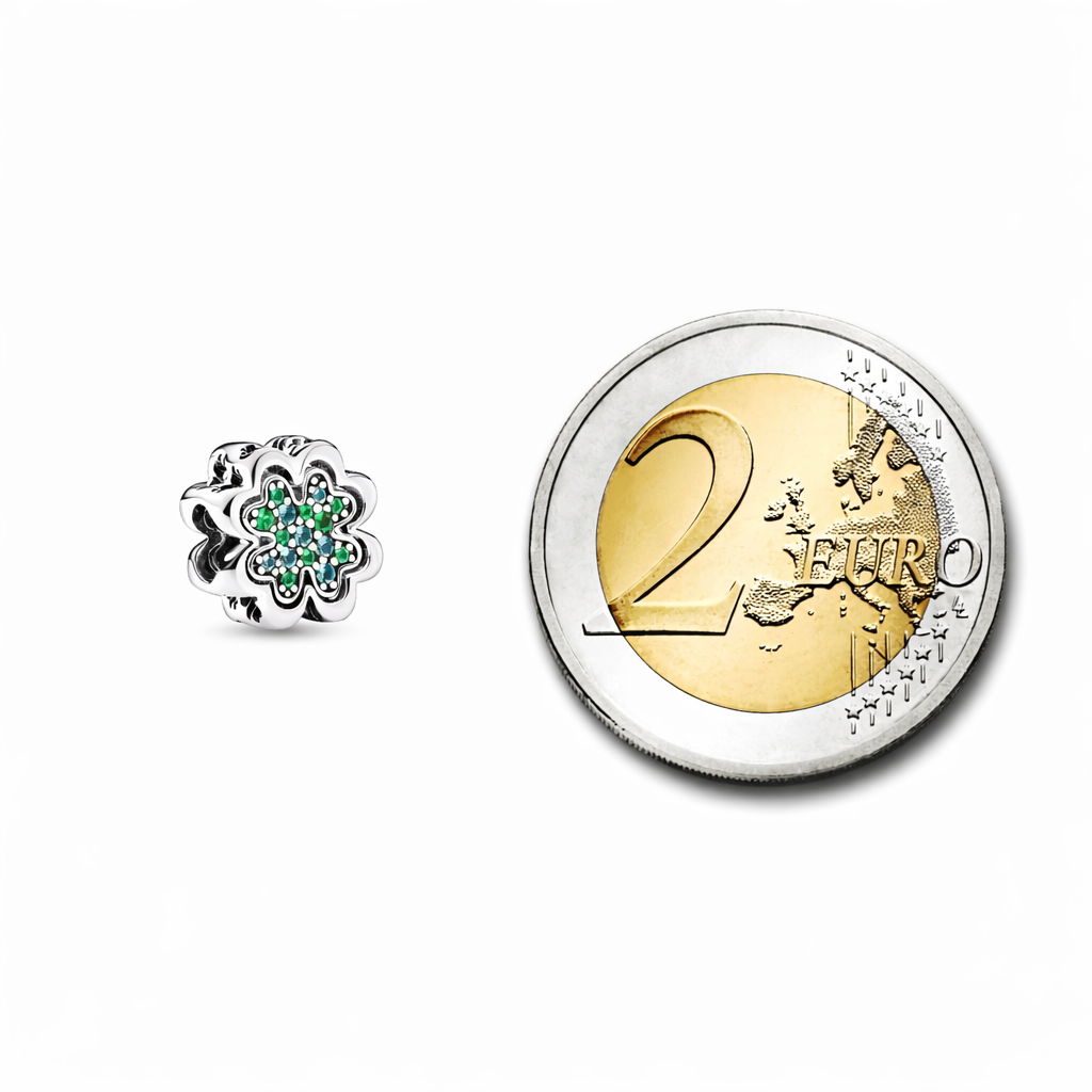 MariaFonte Bead Charm Doppio Quadrifoglio Amicizia incisione True Friends are a rare gift (I veri amici sono un dono raro) Compatibile