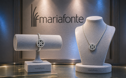 Maria Fonte Bead Charm Quadrifoglio Cuori Portafortuna Argento 925 Zirconia Compatibile con Collane e Bracciali Pandora