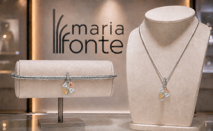 Maria Fonte Bead Charm Ciondolo Quadrifoglio Madre Figlio Portafortuna in Argento 925 con Zirconia Compatibile con Collane e Bracciali Pandora