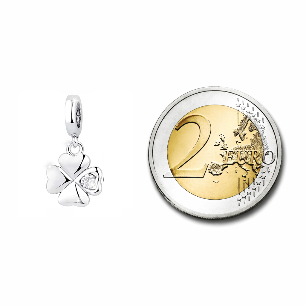MariaFonte Bead Charm Quadrifoglio in Argento 925 Compatibile con Collane e Bracciali Pandora