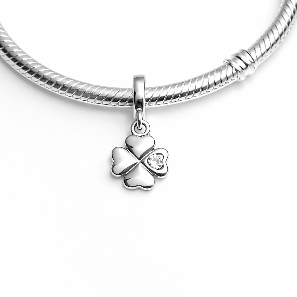 MariaFonte Bead Charm Quadrifoglio in Argento 925 Compatibile con Collane e Bracciali Pandora