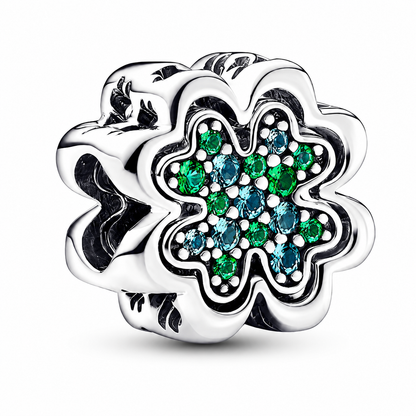 MariaFonte Bead Charm Doppio Quadrifoglio Amicizia incisione True Friends are a rare gift (I veri amici sono un dono raro) Compatibile