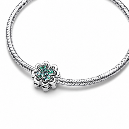 MariaFonte Bead Charm Doppio Quadrifoglio Amicizia incisione True Friends are a rare gift (I veri amici sono un dono raro) Compatibile