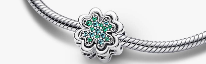 MariaFonte Bead Charm Doppio Quadrifoglio Amicizia incisione True Friends are a rare gift (I veri amici sono un dono raro) Compatibile