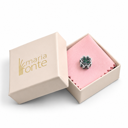 MariaFonte Bead Charm Doppio Quadrifoglio Amicizia incisione True Friends are a rare gift (I veri amici sono un dono raro) Compatibile