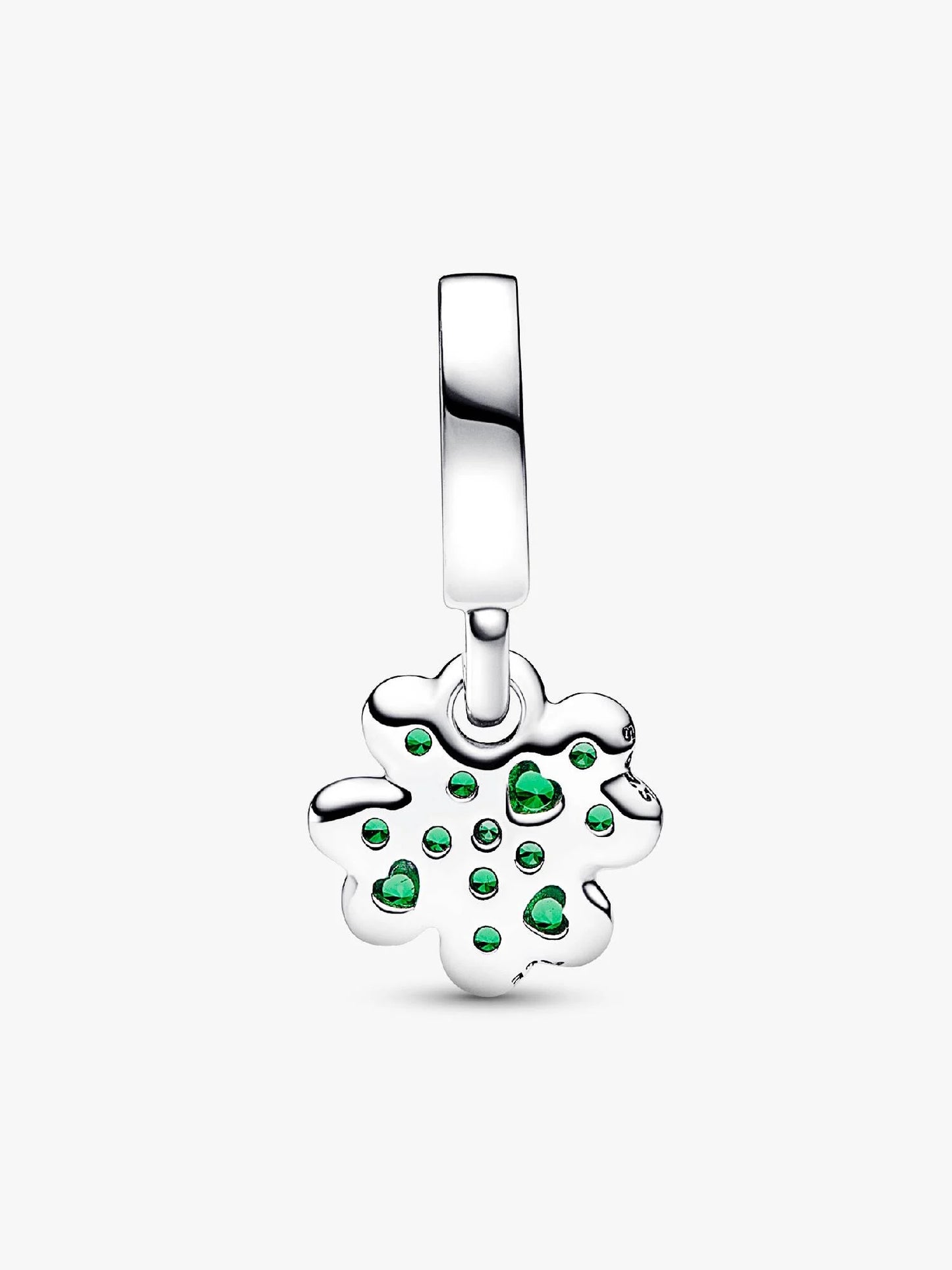 MariaFonte Charm Quadrifoglio Verde Piccolo Portafortuna in Argento Compatibile con Bracciale e Collane