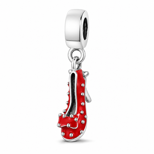 MariaFonte Bead Charm Pendente Ciondolo Scarpa Rossa in Argento 925 Compatibile con Collane e Bracciali Pandora