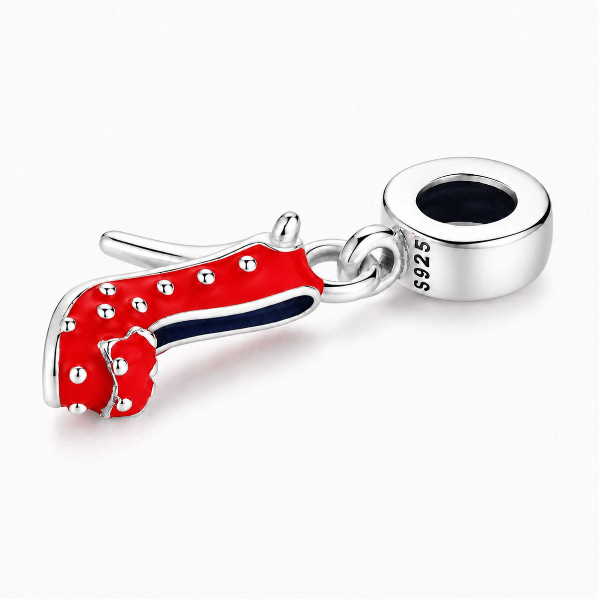 MariaFonte Bead Charm Pendente Ciondolo Scarpa Rossa in Argento 925 Compatibile con Collane e Bracciali Pandora