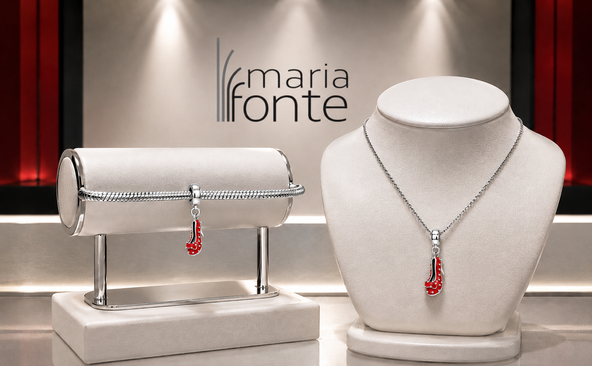 MariaFonte Bead Charm Pendente Ciondolo Scarpa Rossa in Argento 925 Compatibile con Collane e Bracciali Pandora