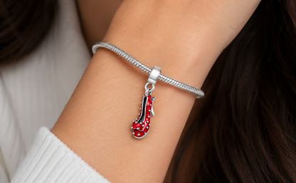 MariaFonte Bead Charm Pendente Ciondolo Scarpa Rossa in Argento 925 Compatibile con Collane e Bracciali Pandora