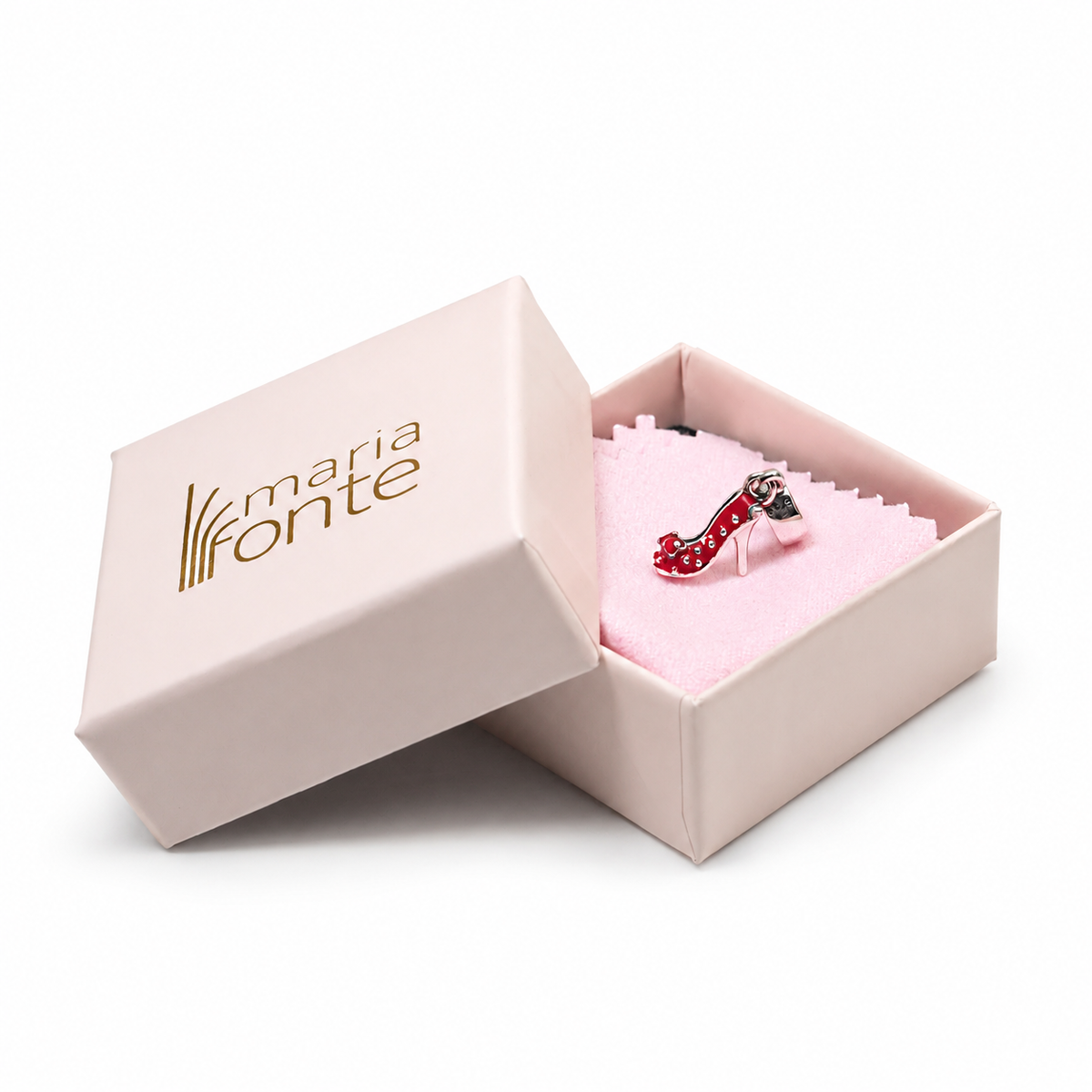 MariaFonte Bead Charm Pendente Ciondolo Scarpa Rossa in Argento 925 Compatibile con Collane e Bracciali Pandora