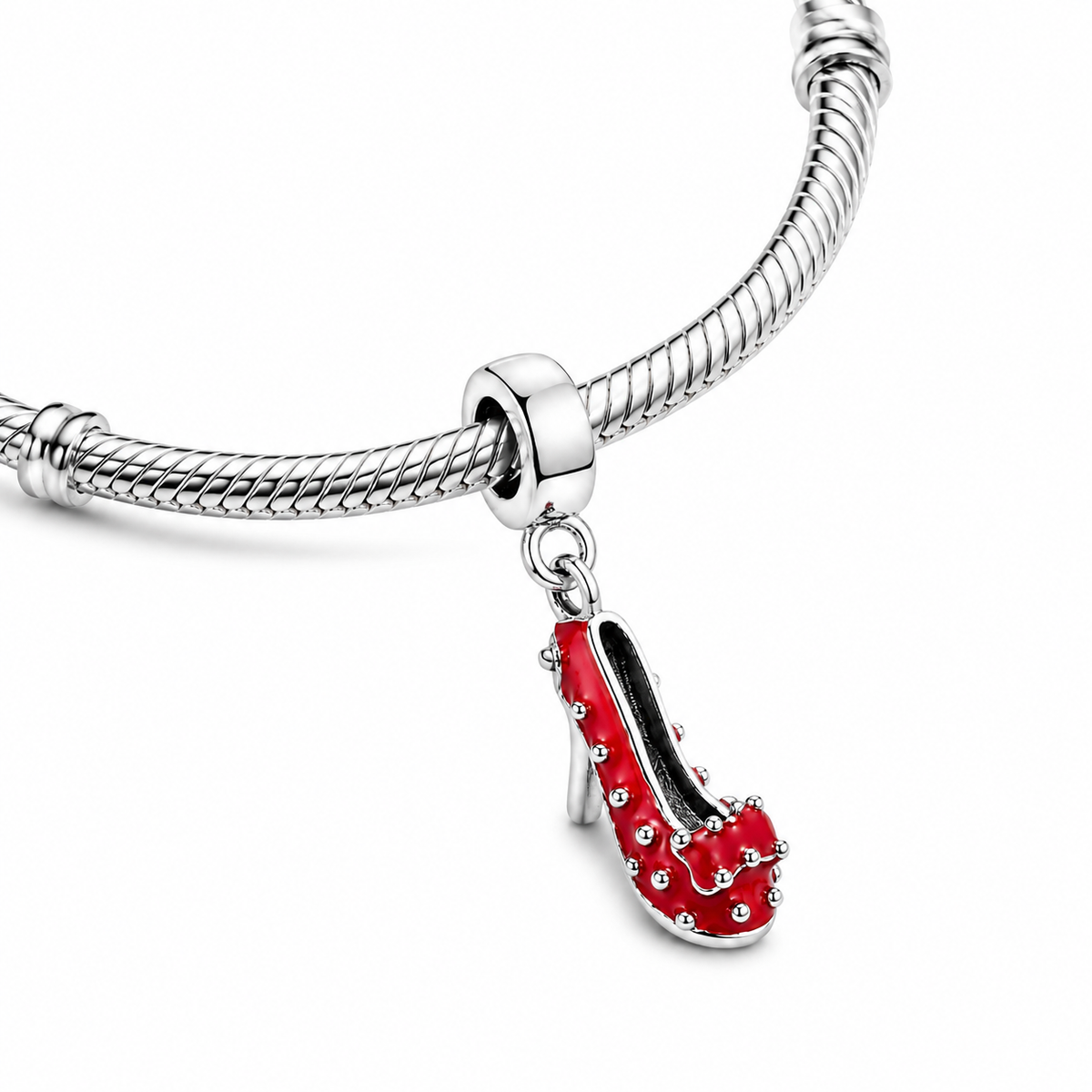 MariaFonte Bead Charm Pendente Ciondolo Scarpa Rossa in Argento 925 Compatibile con Collane e Bracciali Pandora