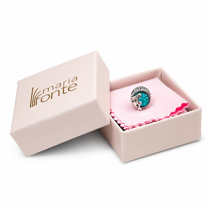 MariaFonte Bead Charm Motivo Blu Marino Sirena in Argento 925 Compatibile con Collane e Bracciali Pandora