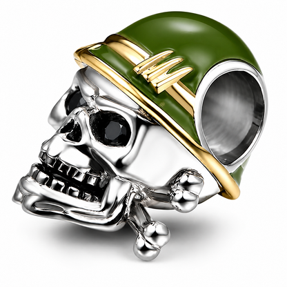 MariaFonte Bead Charm Ciondolo Teschio Ossa Skellington Halloween in Argento 925 Compatibile con Collane e Bracciali Pandora