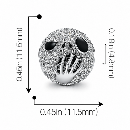 Maria Fonte Bead Charm Ciondolo Teschio Fantasma Zucca Halloween in Argento 925 con Zirconia Compatibile con Collane e Bracciali Pandora
