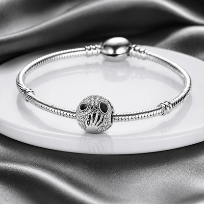 Maria Fonte Bead Charm Ciondolo Teschio Fantasma Zucca Halloween in Argento 925 con Zirconia Compatibile con Collane e Bracciali Pandora