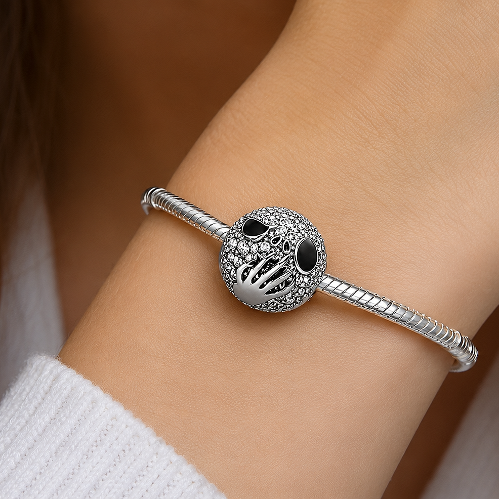 Maria Fonte Bead Charm Ciondolo Teschio Fantasma Zucca Halloween in Argento 925 con Zirconia Compatibile con Collane e Bracciali Pandora