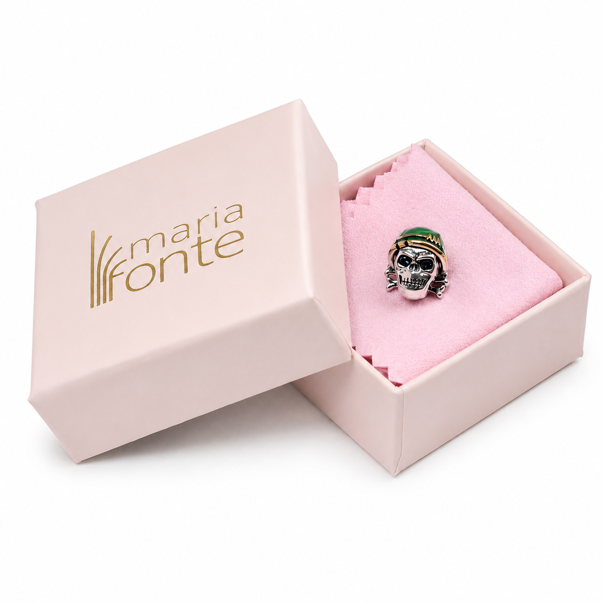 MariaFonte Bead Charm Ciondolo Teschio Ossa Skellington Halloween in Argento 925 Compatibile con Collane e Bracciali Pandora