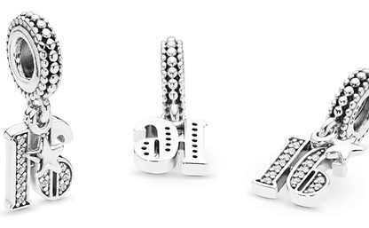 MariaFonte Bead Charm 16 Anni in Argento 925 Compatibile con Collane e Bracciali Pandora