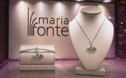MariaFonte Charm Ciondolo Aereo Mappamondo Valigia Viaggio Argento 925 con Zirconia Compatibile con Collane e Bracciali