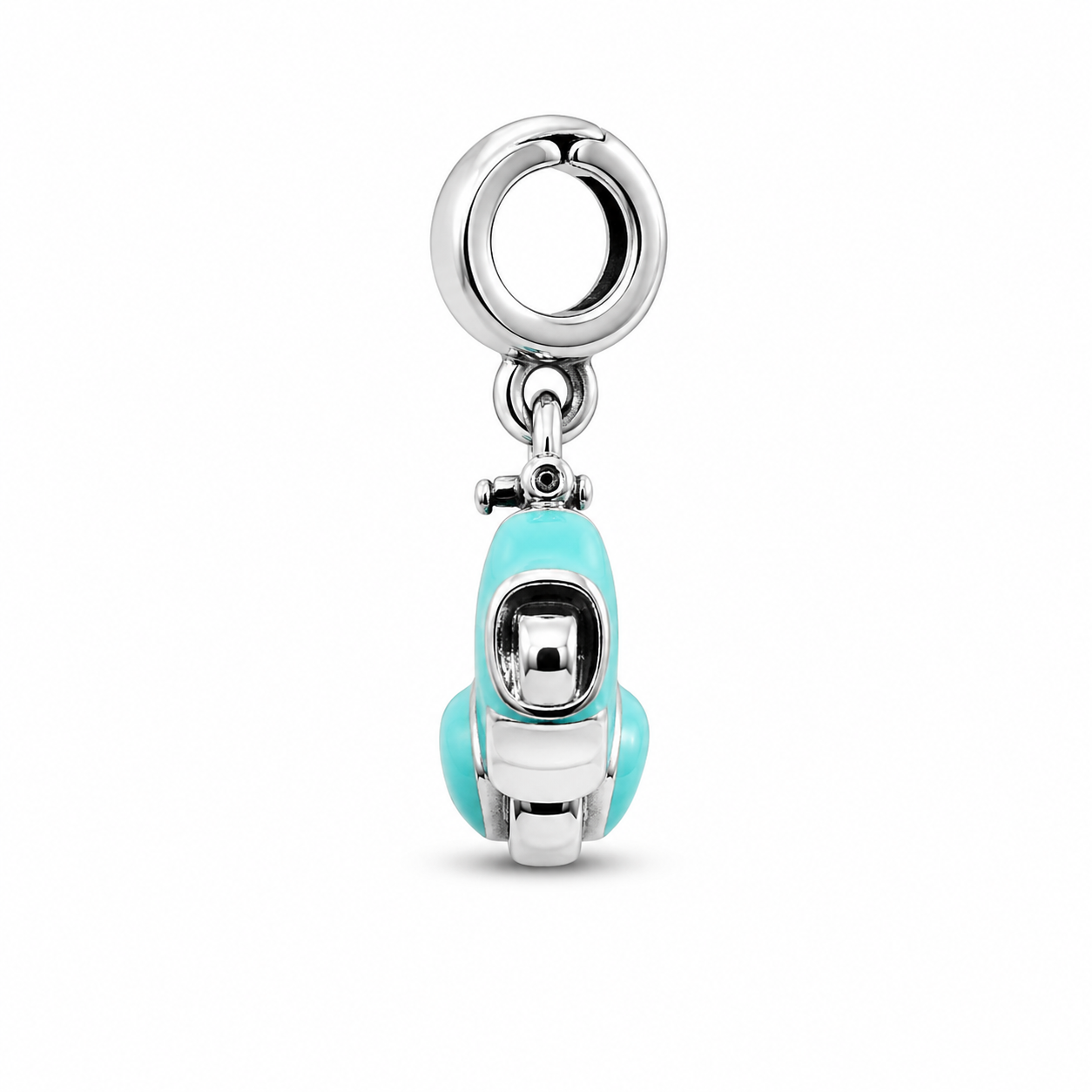 MariaFonte Bead Charm Ciondolo Vespa Scooter Moto Turchese in Argento 925 Compatibile con Collane e Bracciali