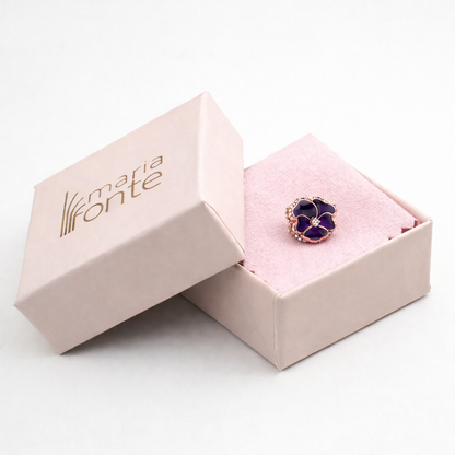 Maria Fonte Bead Charm Ciondolo Viola del Pensiero in argento 925 Compatibile con Collane e Bracciali Pandora Colore Rosa Blu e Viola