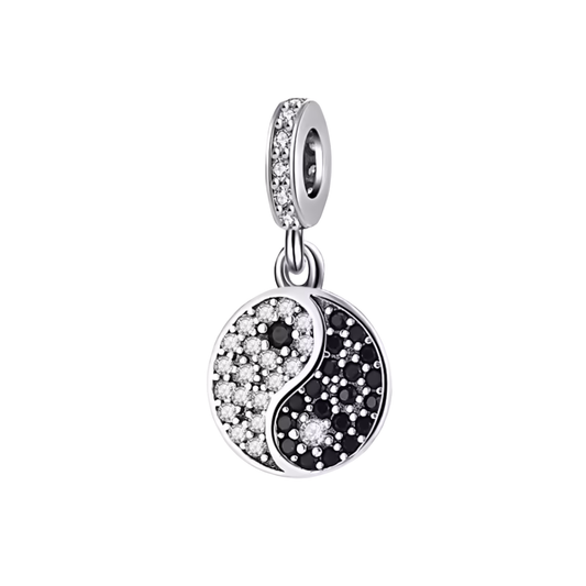 MariaFonte Charm Yin Yang  in Argento Compatibile con Collane e Bracciali Pandora