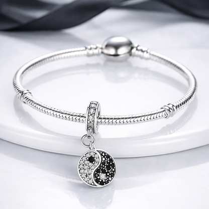 MariaFonte Charm Yin Yang  in Argento Compatibile con Collane e Bracciali Pandora