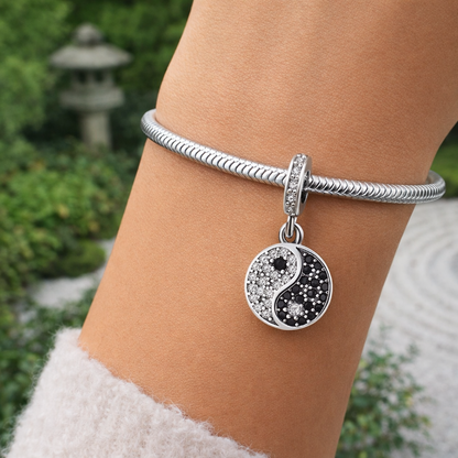 MariaFonte Charm Yin Yang  in Argento Compatibile con Collane e Bracciali Pandora