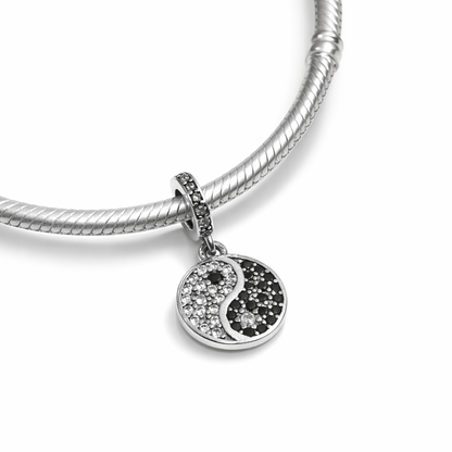 MariaFonte Charm Yin Yang  in Argento Compatibile con Collane e Bracciali Pandora